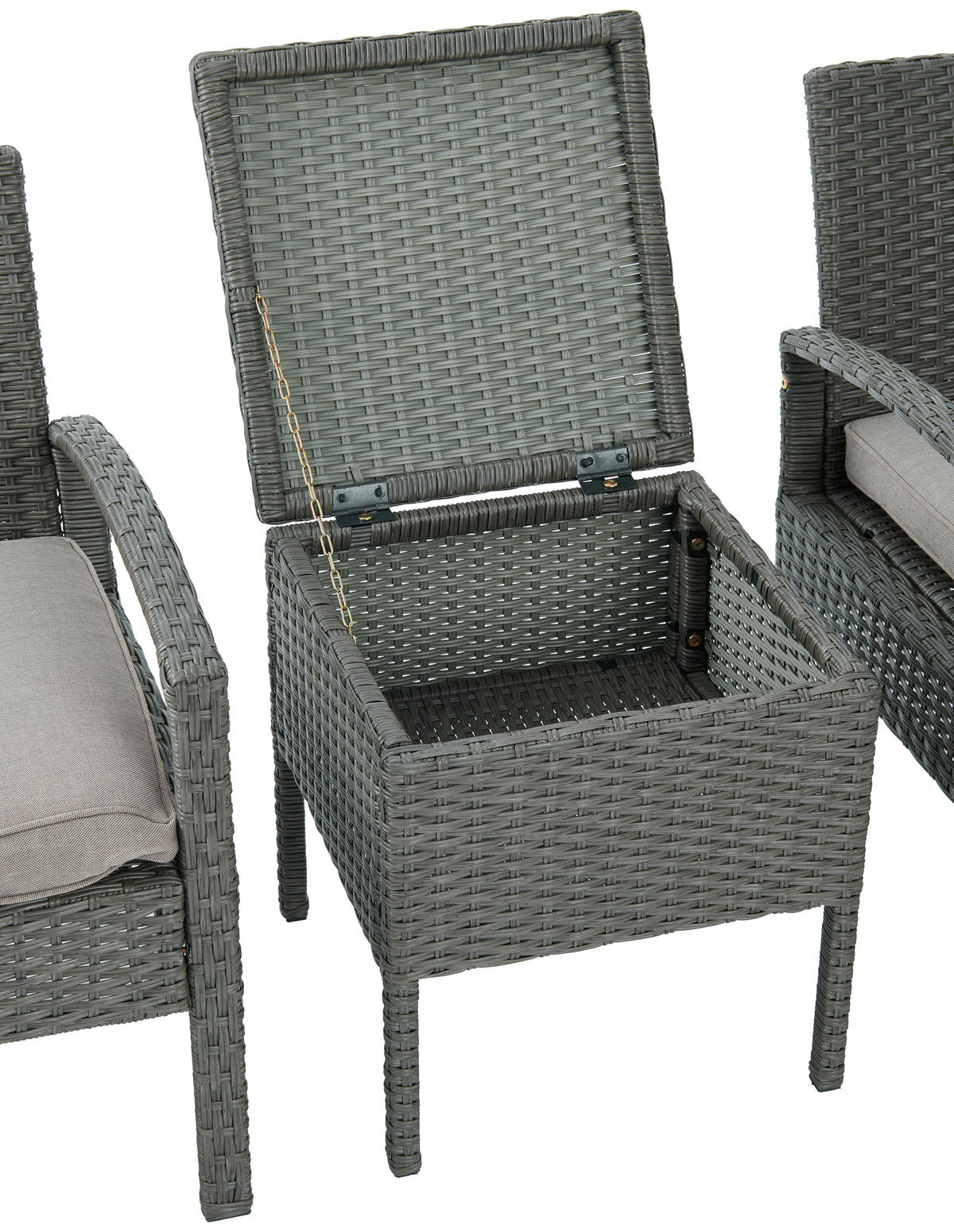 BALKONSET  - Dunkelgrau/Grau, MODERN, Kunststoff/Textil - Ambia Garden