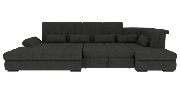 WOHNLANDSCHAFT Graphitfarben Struktur  - Schwarz/Graphitfarben, KONVENTIONELL, Kunststoff/Textil (191/363/212cm) - Carryhome