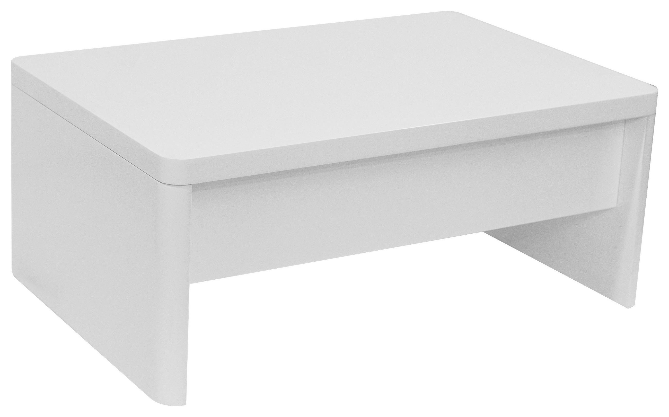 COUCHTISCH 90/60/38-63 cm rechteckig Weiß  - Weiß, KONVENTIONELL, Holzwerkstoff/Metall (90/60/38-63cm) - Xora