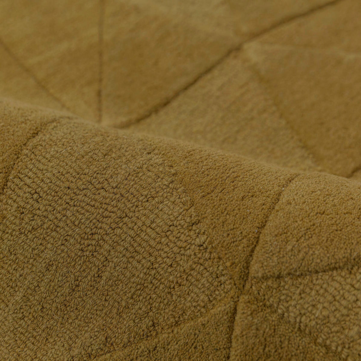 WOLLTEPPICH 160/160 cm Wiggle Goldfarben rund  - Goldfarben, Basics, Textil (160/160cm) - Flair Rugs