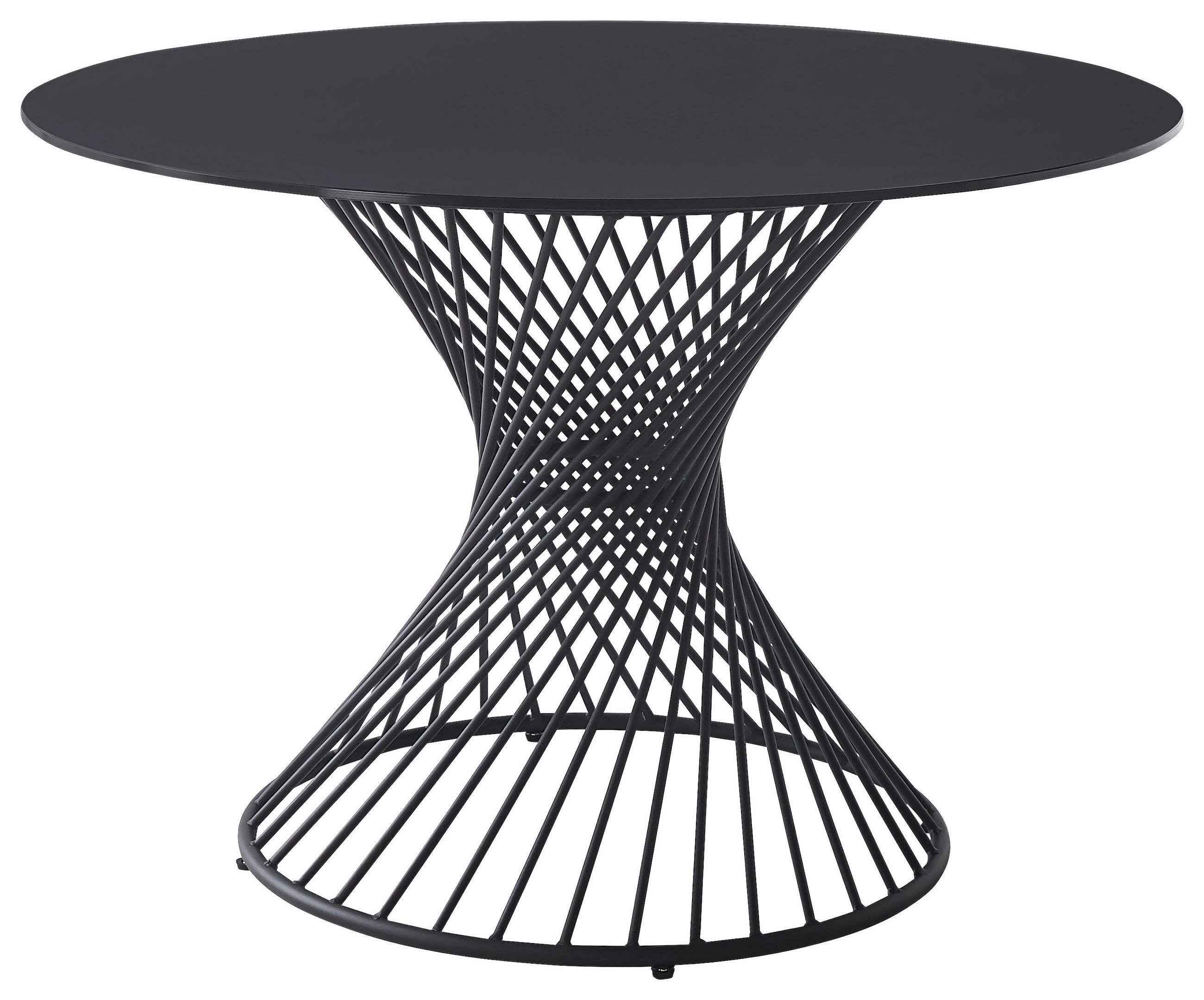 JEDILNA MIZA, črna - črna, Design, kovina/steklo (110/110/76cm) - Voleo