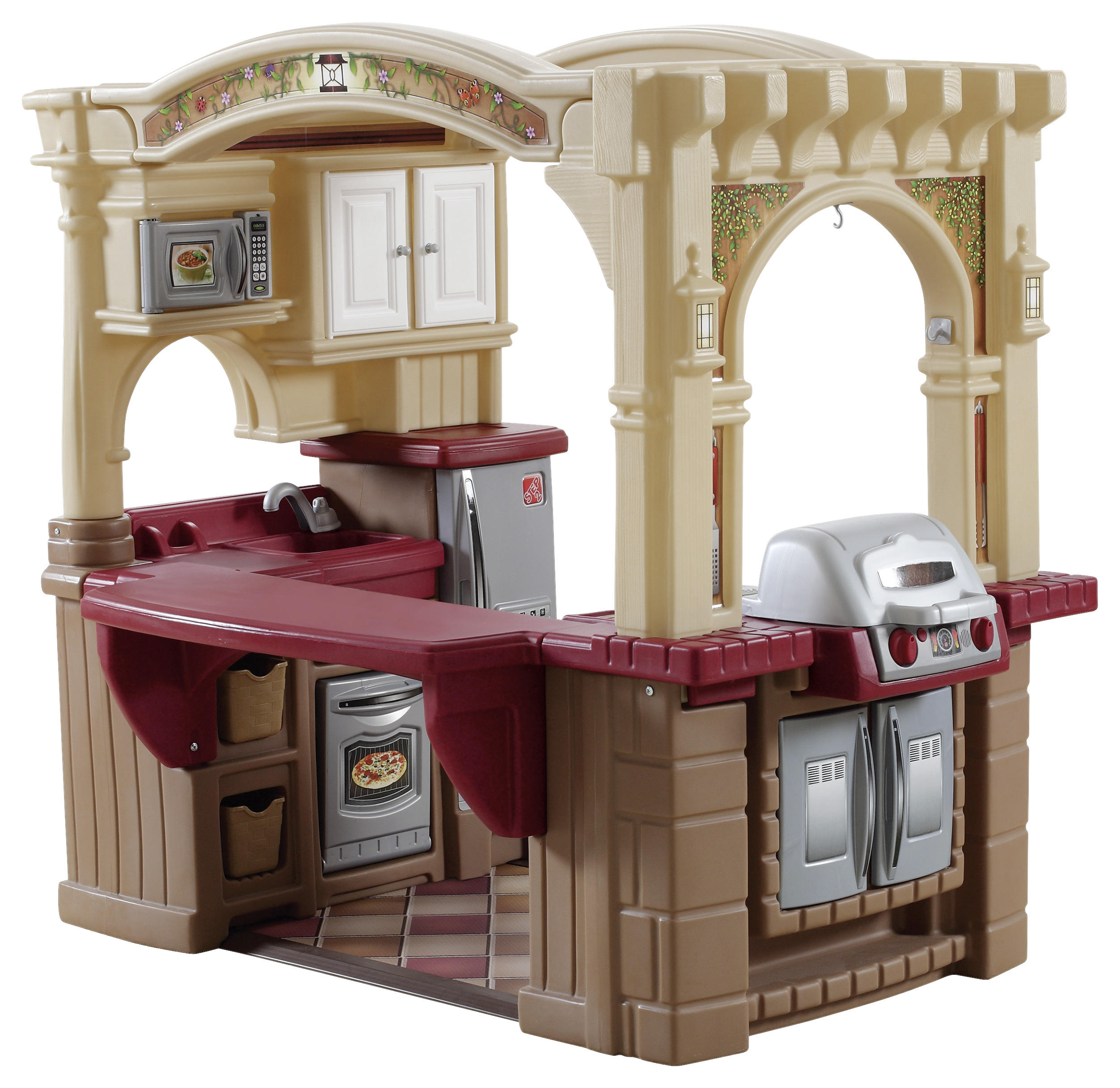 KINDERKÜCHE BEGEHBAR Grand Walk-in  - Beige/Rot, Basics, Kunststoff (129/119,4/92,4cm) - Ambia Garden