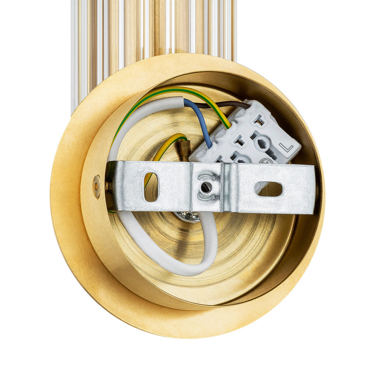 WANDLEUCHTE Hampton 25.5/10/10.5 cm   - Transparent/Messingfarben, KONVENTIONELL, Glas/Metall (25.5/10/10.5cm)