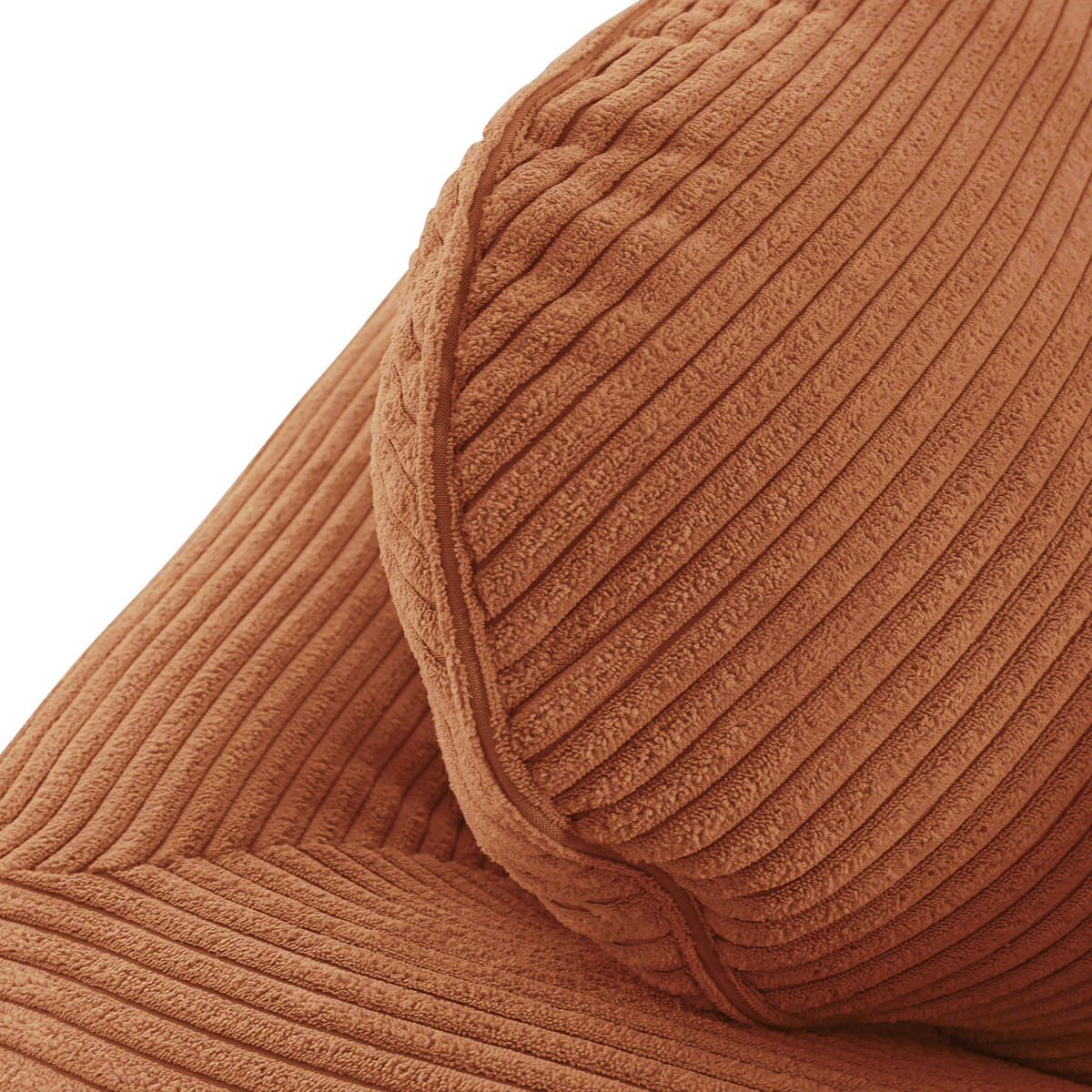 2-SITZER-SOFA in Cord Rostfarben  - Rostfarben/Dunkelbraun, Konventionell, Holz/Textil (190/70/90cm) - home24