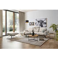 ECKSOFA in Struktur Creme  157/262 cm  - Creme/Schwarz, Design, Textil/Metall (157/262cm) - Novel
