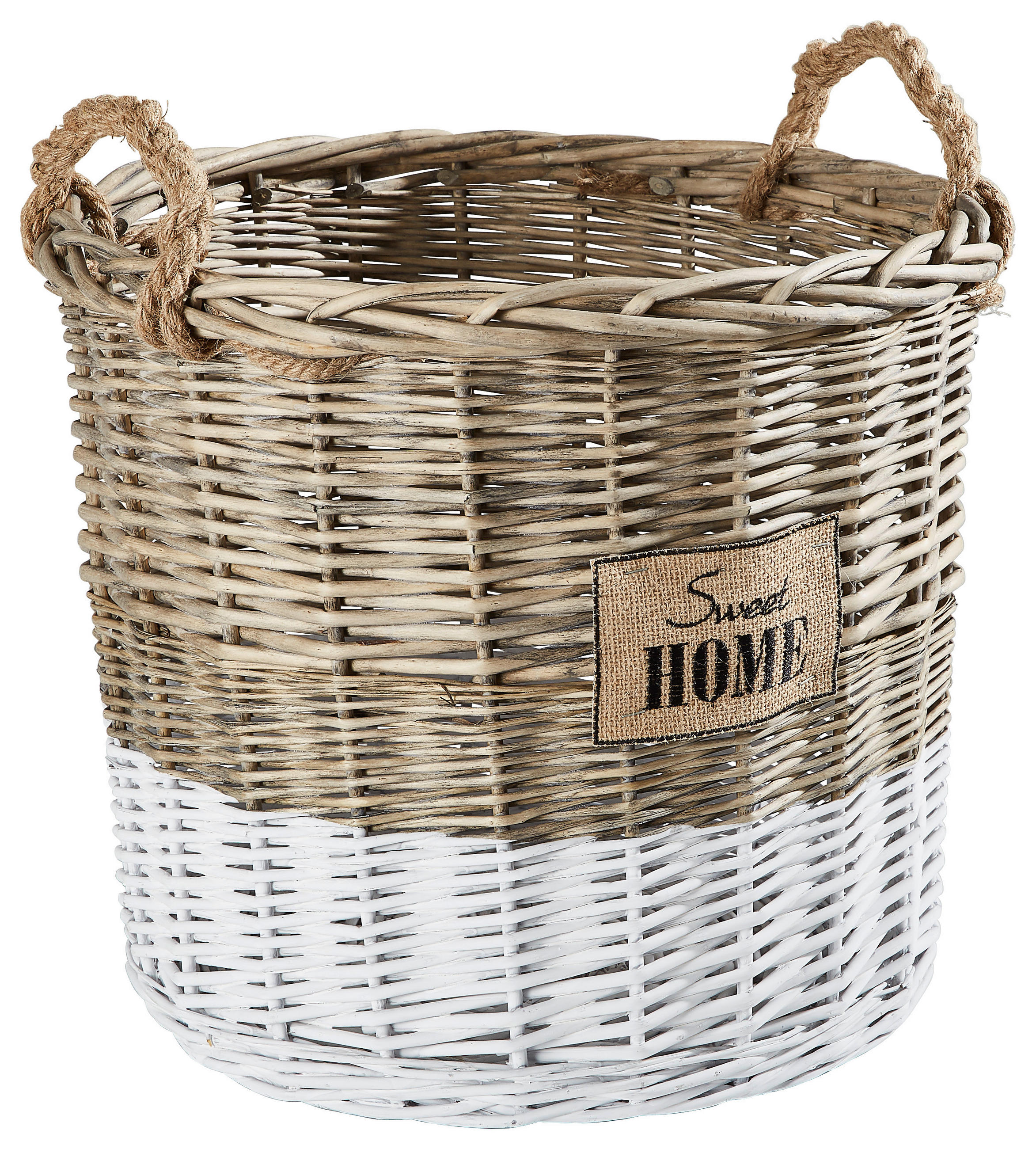 KORB  - Weiß/Grau, Basics, Holz/Textil (43/37cm) - Landscape