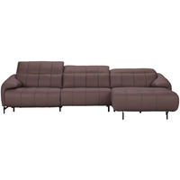 ECKSOFA  in Echtleder Altrosa  313/165 cm  - Beige/Schwarz, Design, Leder/Metall (313/165cm) - Belluti