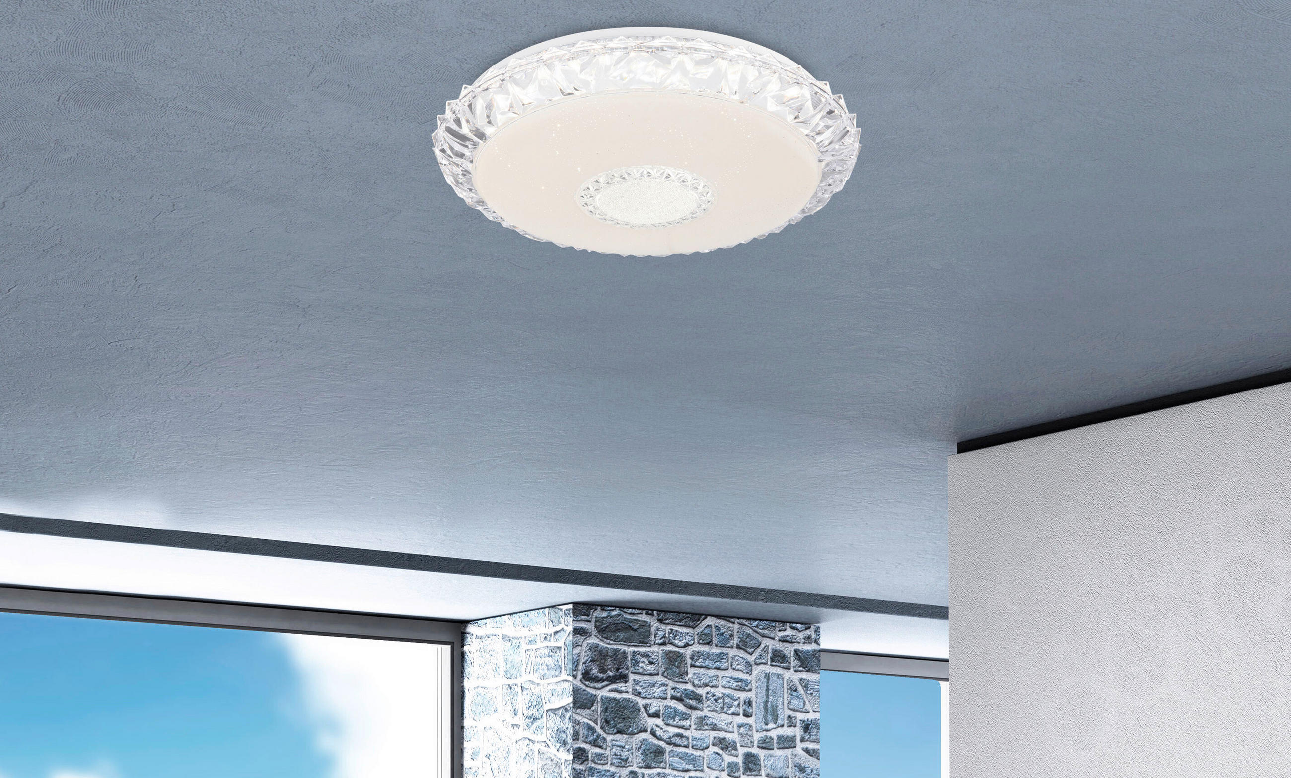 LED-TAKLAMPA 40 W 50/10 cm  - vit, Design, metall/plast (50/10cm) - Globo