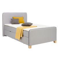 BOXBETT 120/200 cm  in Hellgrau  - Eichefarben/Hellgrau, Design, Holz/Holzwerkstoff (120/200cm) - Moderano