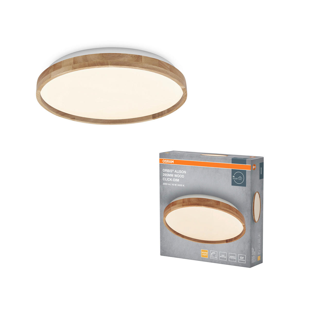 LED-DECKENLEUCHTE 29.5/6 cm   - Design, Kunststoff/Metall (29.5/6cm) - Osram