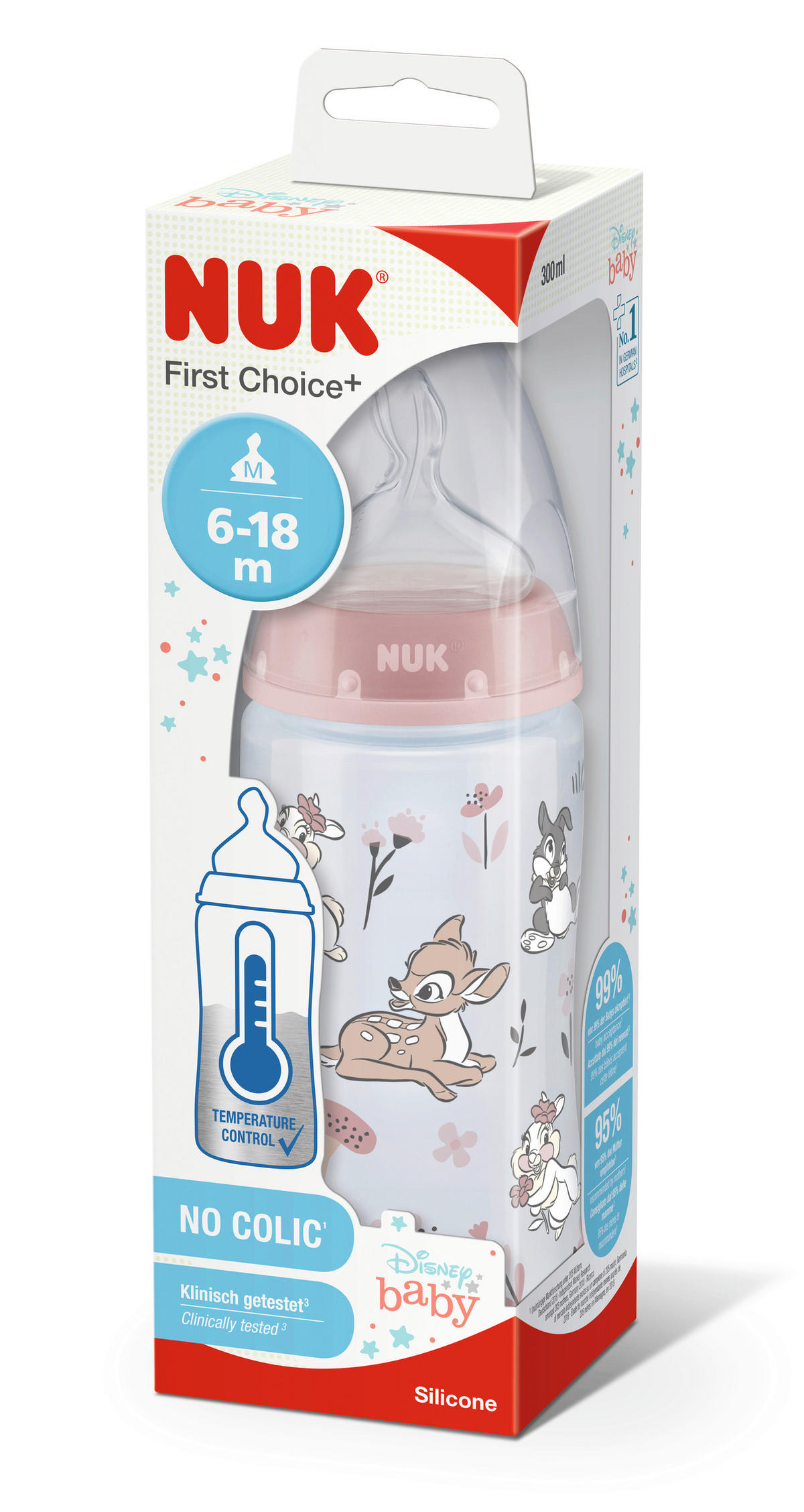 BABYFLASCHE Disney Classic 300 ml  - Hellrosa/Transparent, Basics, Kunststoff (6,6/6,6/23,5cm) - NUK