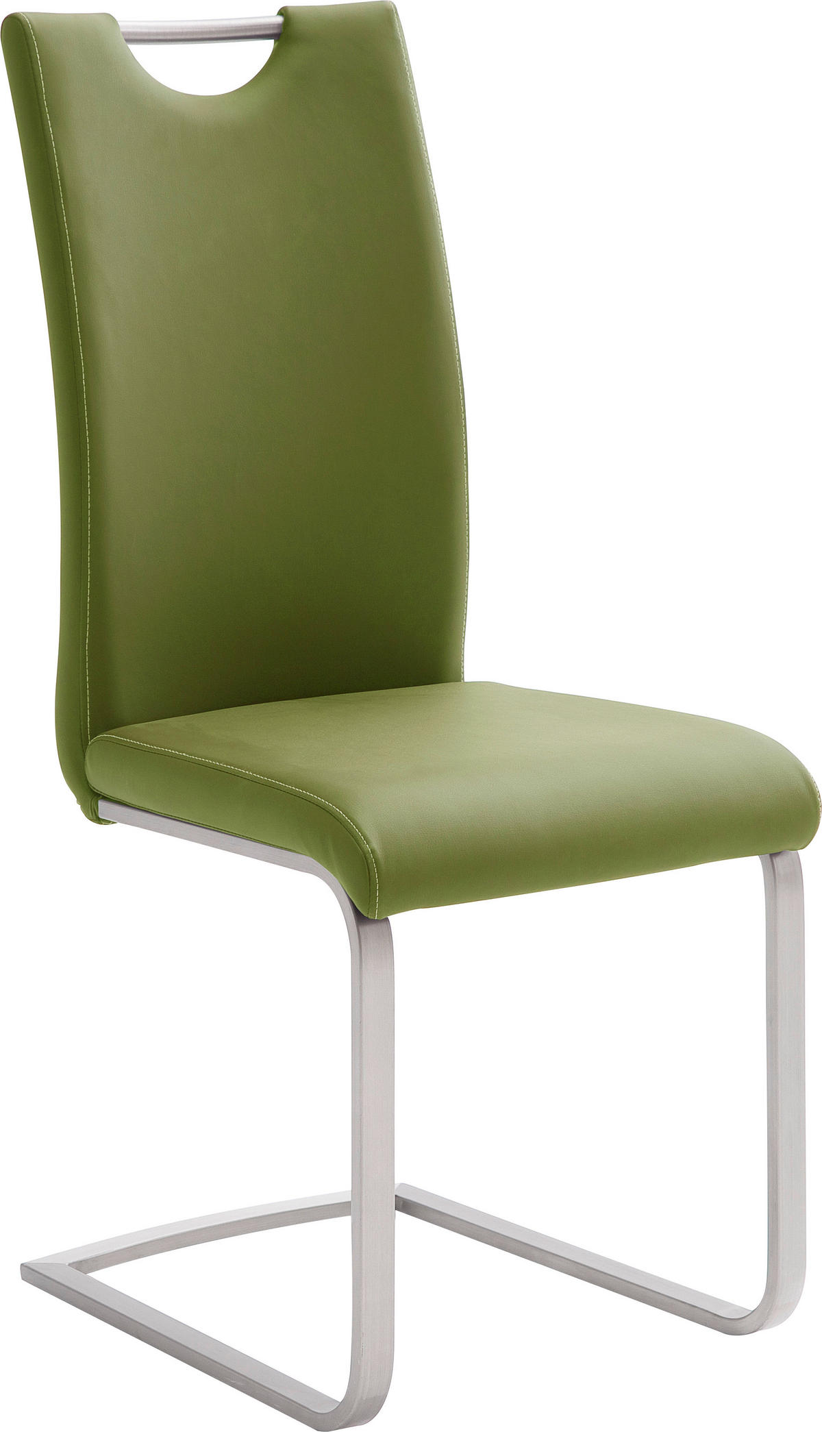 SCHWINGSTUHL Edelstahl Lederlook  - Edelstahlfarben/Creme, Design, Textil/Metall (42/103/55cm) - MID.YOU