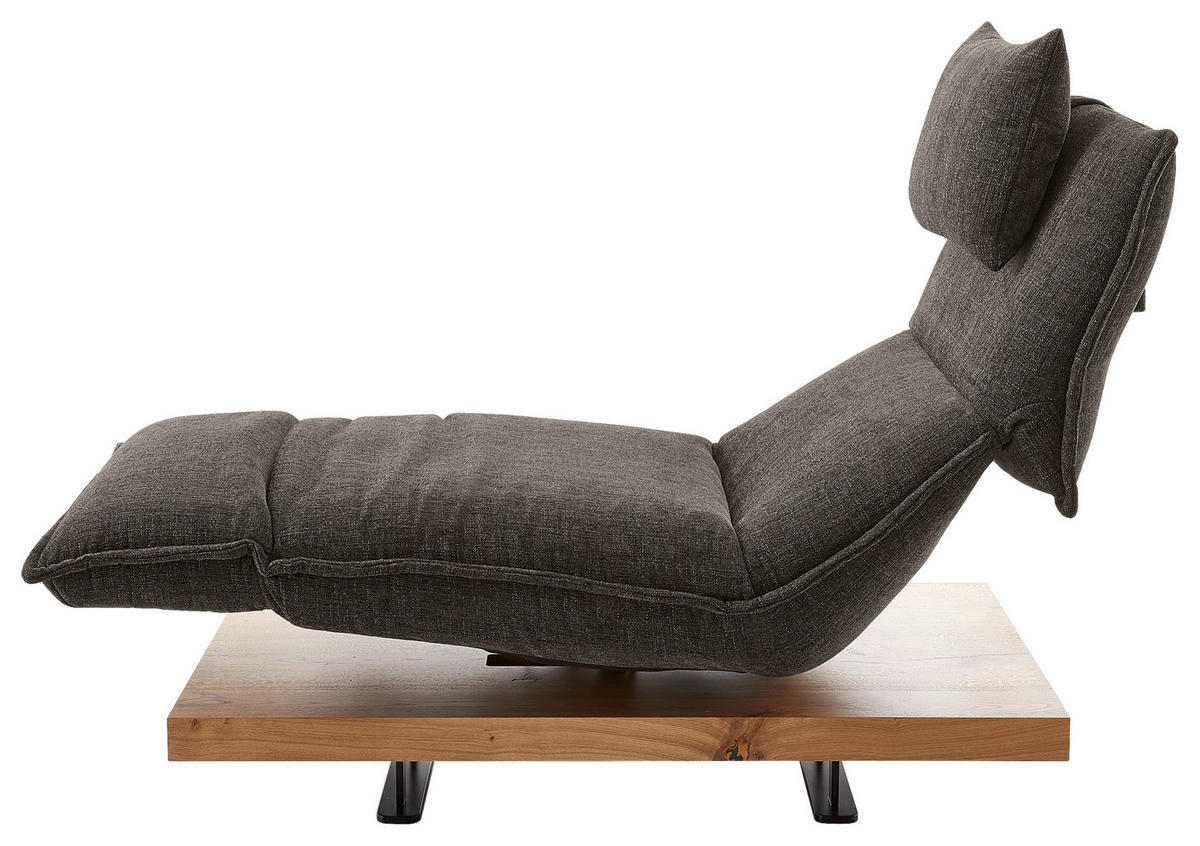 RELAXLIEGE Chenille, Flachgewebe Dunkelbraun  - Dunkelbraun/Schwarz, Design, Holz/Textil (120/80-112/115-159cm) - Koinor