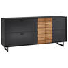 SIDEBOARD Grau, Eichefarben  186/87,2/46,4 cm  - Eichefarben/Anthrazit, Design, Holz/Holzwerkstoff (186/87,2/46,4cm) - Novel