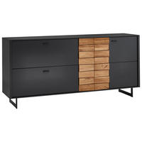 SIDEBOARD Grau, Eichefarben  186/87,2/46,4 cm  - Eichefarben/Anthrazit, Design, Holz/Holzwerkstoff (186/87,2/46,4cm) - Novel