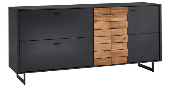 SIDEBOARD Grau, Eichefarben  186/87,2/46,4 cm  - Eichefarben/Anthrazit, Design, Holz/Holzwerkstoff (186/87,2/46,4cm) - Novel