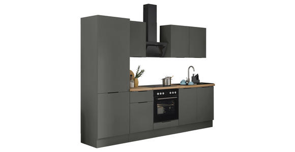 KÜCHENBLOCK in Graphitfarben - Schwarz/Graphitfarben, Basics, Holzwerkstoff/Metall (270/211/60cm) - Xora