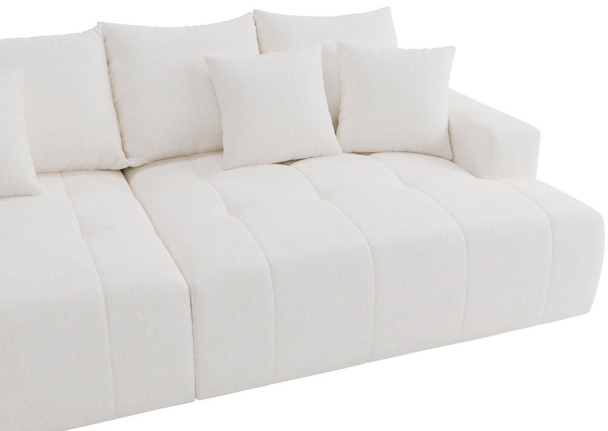 BIGSOFA Chenille Elfenbein  - Elfenbein/Schwarz, Design, Kunststoff/Textil (270cm) - Livetastic