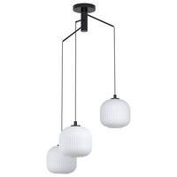 ZÁVĚSNÉ SVÍTIDLO, 62/110 cm  - bílá/černá, Design, kov/sklo (62/110cm) - Eglo