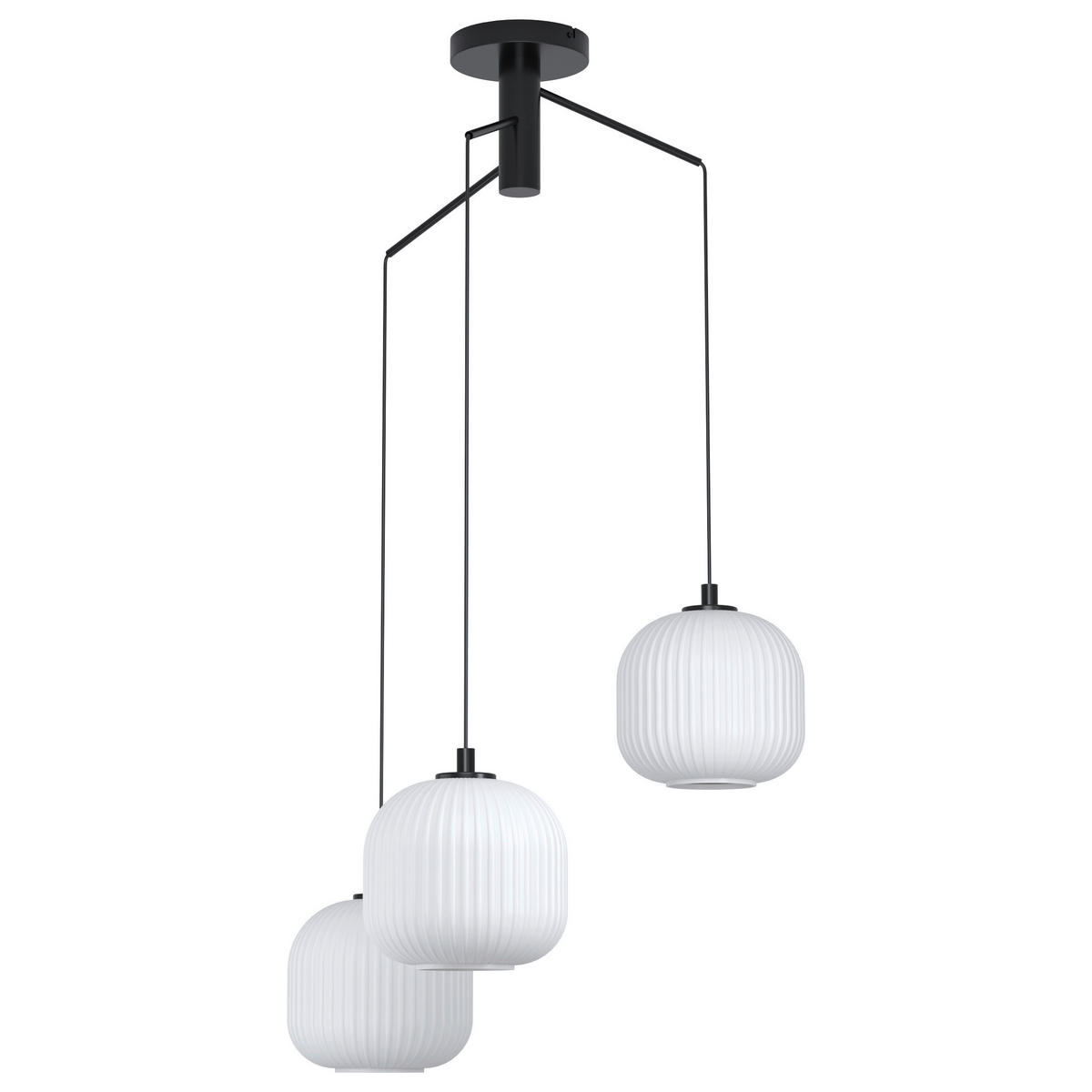 ZÁVĚSNÉ SVÍTIDLO, 62/110 cm  - bílá/černá, Design, kov/sklo (62/110cm) - Eglo