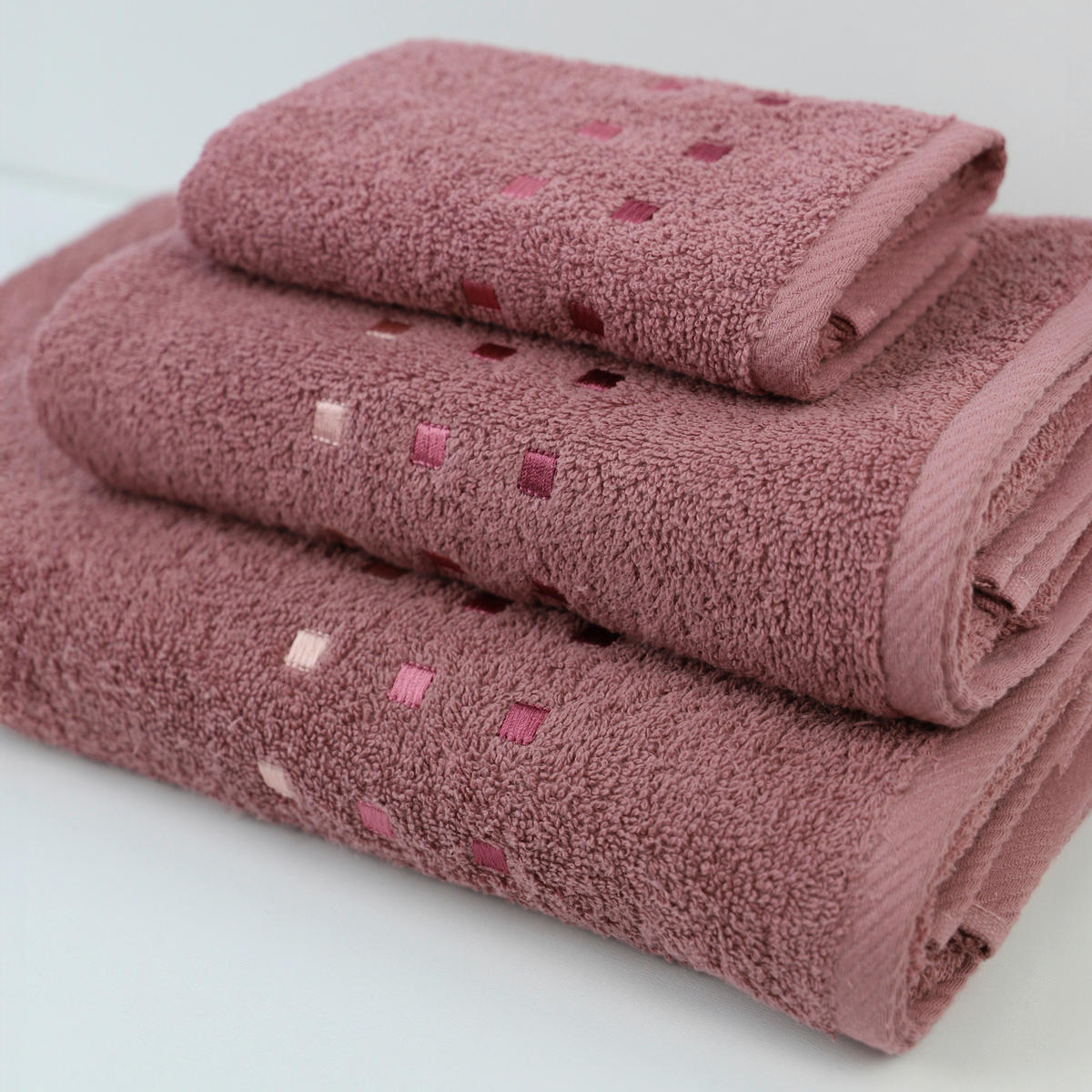 PEŠKIR ZA GOSTE QUATTRO  staroružičasta 30/50 cm  - staroružičasta, Konvencionalno, tekstil (30/50cm) - Esposa