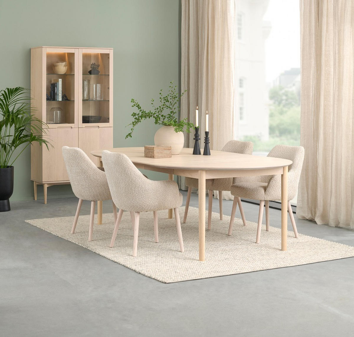 VITRINSKÅP  i faner, delar i massivt trä ek vit, ekfärgad  - vit/ekfärgad, Design, metall/glas (95/190/41cm) - Best Price