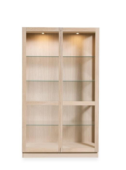 VITRINSKÅP  i faner, delar i massivt trä ek transparent, ek Bianco  - ek Bianco/transparent, Design, glas/trä (100/162/43cm) - Skovby