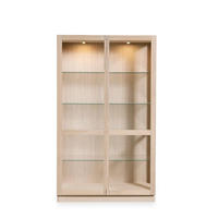 VITRINSKÅP  i faner, delar i massivt trä ek transparent, ek Bianco  - ek Bianco/transparent, Design, glas/trä (100/162/43cm) - Skovby