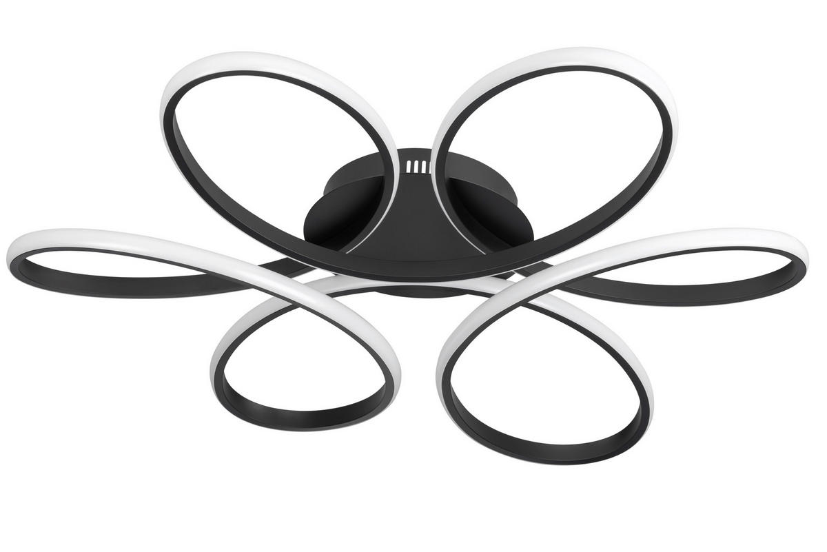 STROPNÍ LED SVÍTIDLO, 70/10 cm  - černá, Design, kov/plast (70/10cm) - Novel