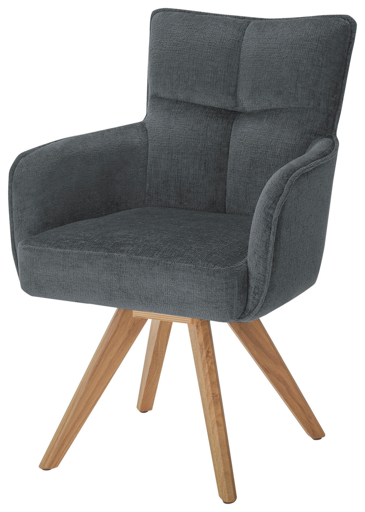 ARMLEHNSTUHL  in Mikrofaser  - Eichefarben/Dunkelgrau, Design, Holz/Textil (59/89/63cm) - SetOne by Musterring