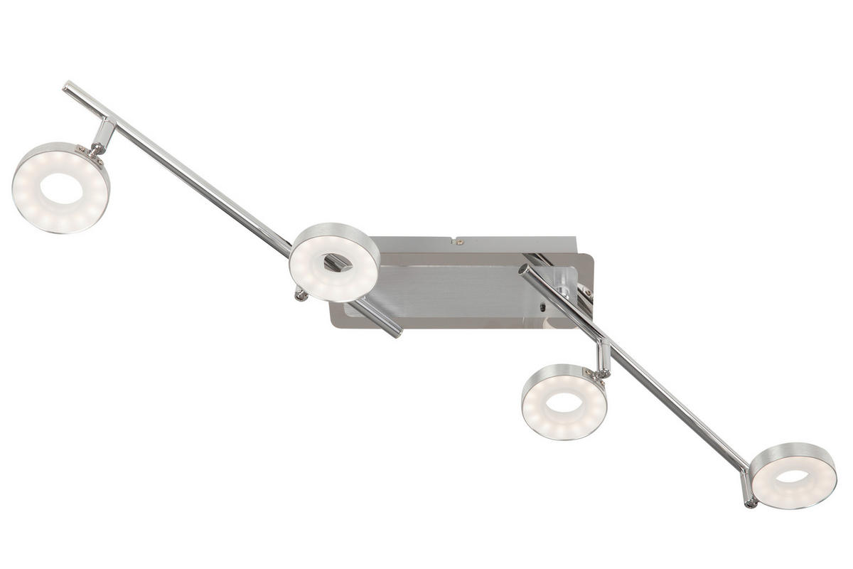 LED ZÁŘIČ, barvy hliníku, barvy chromu, teplá bílá, studená bílá, 84,5/9/18,8 cm - barvy chromu/barvy hliníku, Design, kov (84,5/9/18,8cm) - Novel