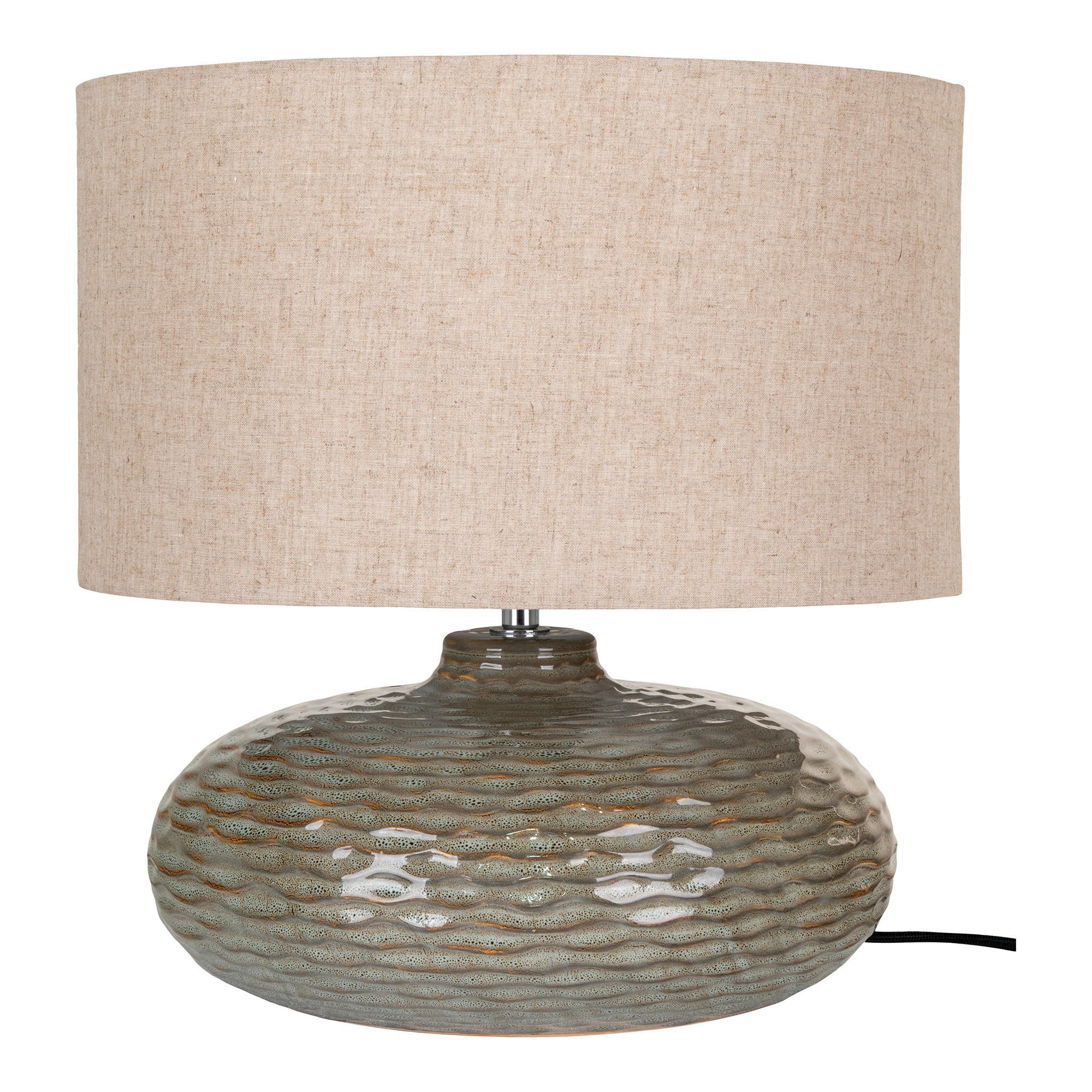 XXXLutz Tischleuchte Beige, Olivgrün 44 cm