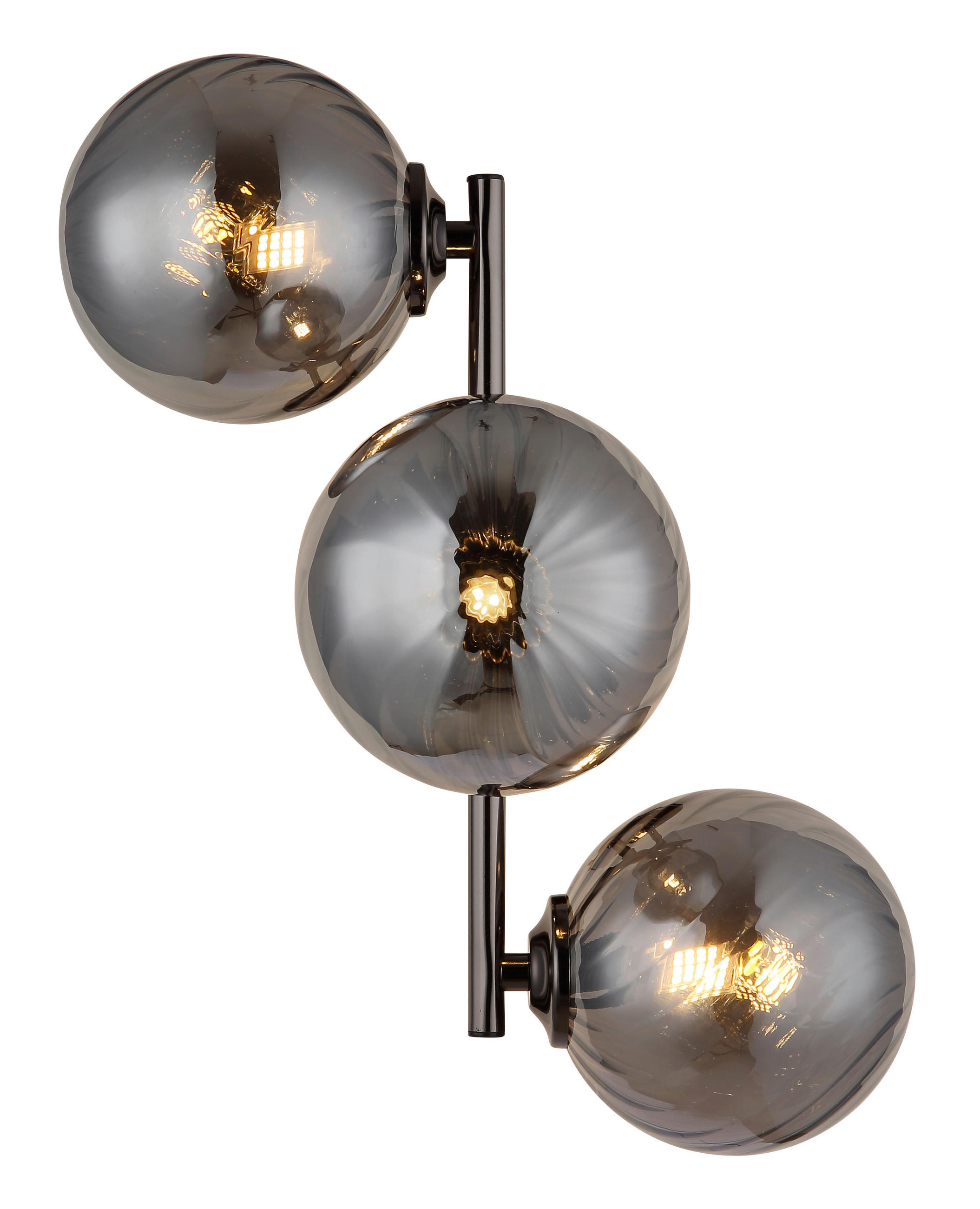 VÄGGLAMPA CONOR 36/28/25 cm   - svartkrom/grå, Design, metall/glas (36/28/25cm) - Globo