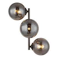 WANDLEUCHTE - Schwarzchrom/Grau, Design, Glas/Metall (36/28/25cm) - Globo