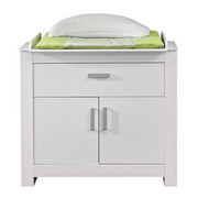 WICKELKOMMODE Lilli Weiß - Silberfarben/Weiß, Basics, Holzwerkstoff/Kunststoff (104/92/97/47/71cm) - MY BABY LOU