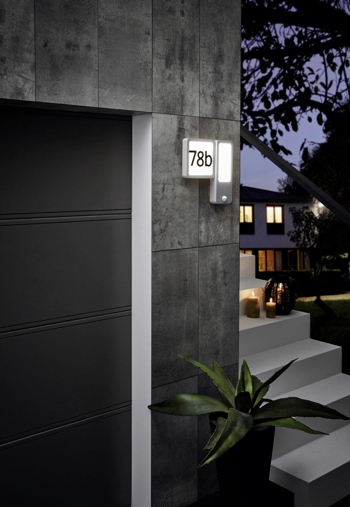 AUßENWANDLEUCHTE 29,5/5/30 cm   - Silberfarben/Weiß, Design, Kunststoff/Metall (29,5/5/30cm) - Eglo