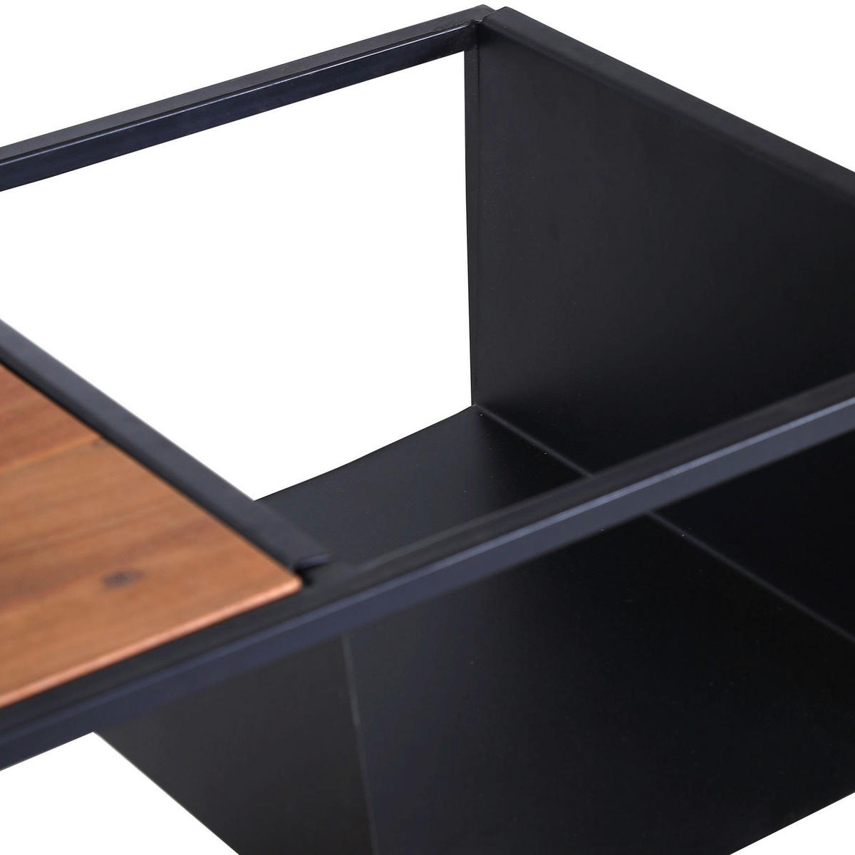 COUCHTISCH in Holz, Metall 85/40/46 cm  - Schwarz/Akaziefarben, Design, Holz/Metall (85/40/46cm)