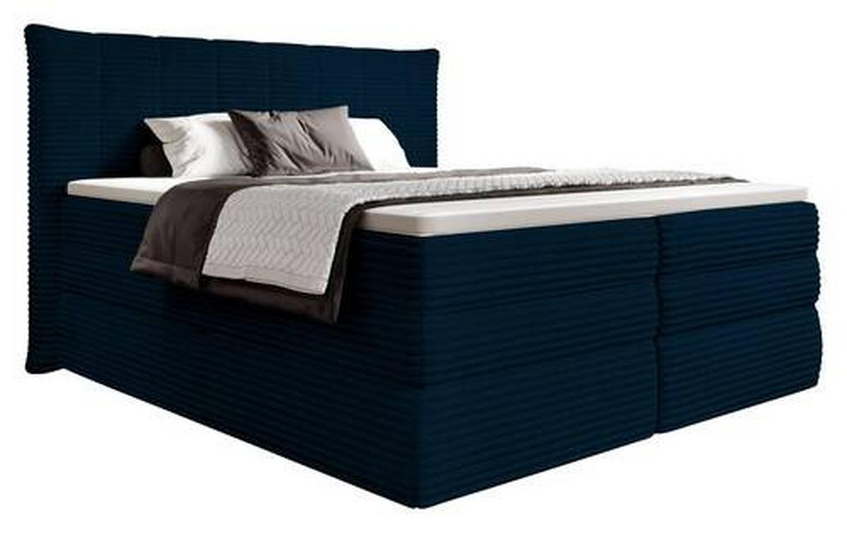 BOXSPRINGBETT 160/200 cm  in Dunkelblau  - Schwarz/Dunkelblau, Design, Kunststoff/Textil (160/200cm) - Esposa