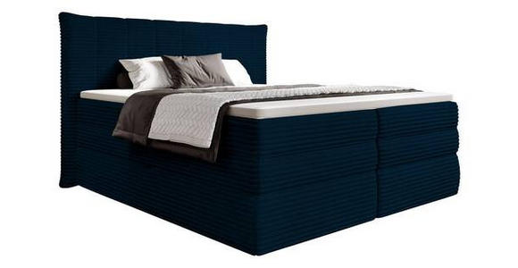 BOXSPRINGBETT 180/200 cm  in Dunkelblau  - Schwarz/Dunkelblau, Design, Kunststoff/Textil (180/200cm) - Esposa