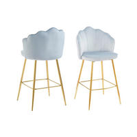 BARHOCKER-SET in Hellgrau  - Goldfarben/Hellgrau, MODERN, Textil/Metall (52/100/54cm) - Livetastic