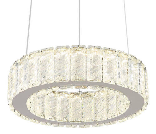 LAMPĂ SUSPENDATĂ CU LED 30/120 cm  - străveziu/culoare crom, Konventionell, plastic/sticlă (30/120cm) - Globo