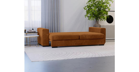 SCHLAFSOFA in Flachgewebe Rostfarben  - Rostfarben/Schwarz, KONVENTIONELL, Kunststoff/Textil (236/78/114cm) - Carryhome