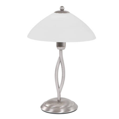TISCHLEUCHTE 25/45 cm   - Edelstahlfarben/Weiß, KONVENTIONELL, Glas/Metall (25/45cm)