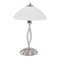 TISCHLEUCHTE 25/45 cm   - Edelstahlfarben/Weiß, KONVENTIONELL, Glas/Metall (25/45cm)
