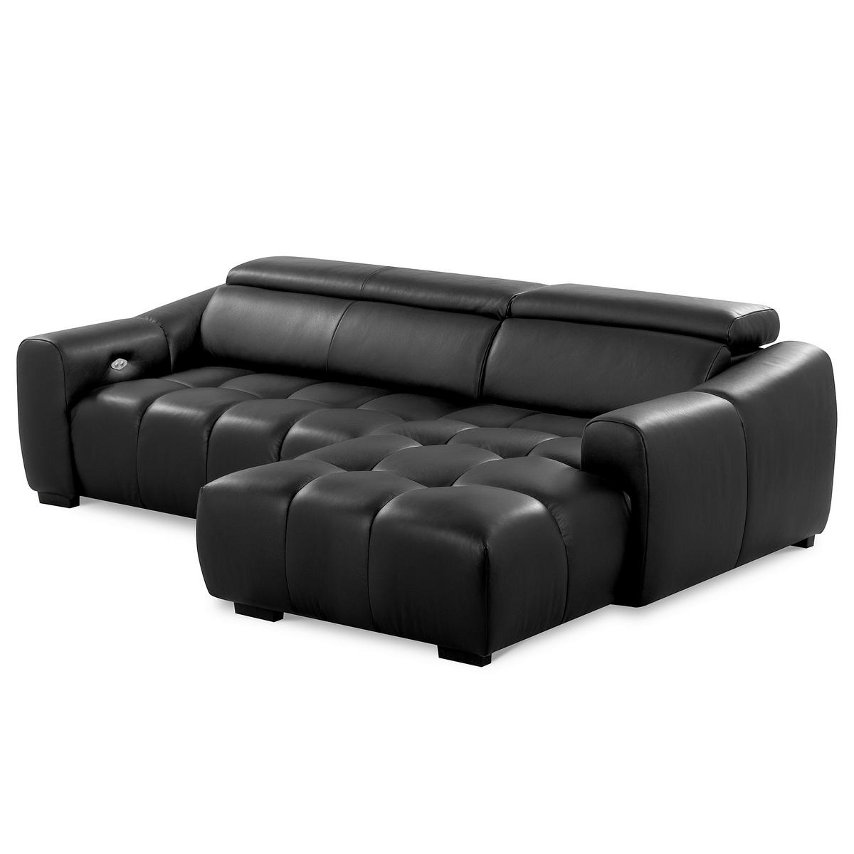 ECKSOFA  Echtleder Anthrazit  - Anthrazit/Schwarz, Design, Leder/Kunststoff (274/177cm) - Livetastic