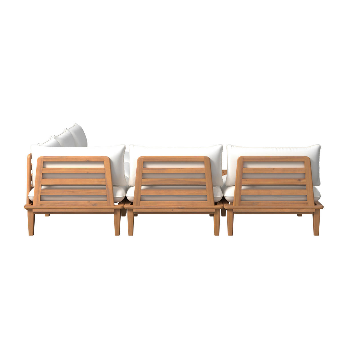 LOUNGEGARNITUR   80/65/80 cm Akazie massiv  - Beige/Akaziefarben, MODERN, Holz (80/65/80cm) - Ambia Garden