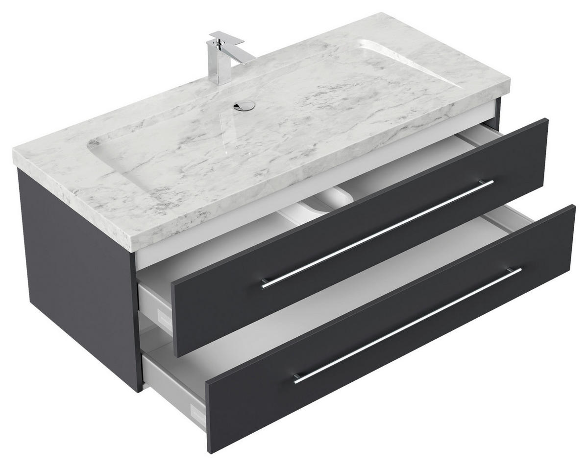 WASCHTISCHKOMBI 130 cm  - Graphitfarben, Basics, Holzwerkstoff/Stein (130cm) - MID.YOU