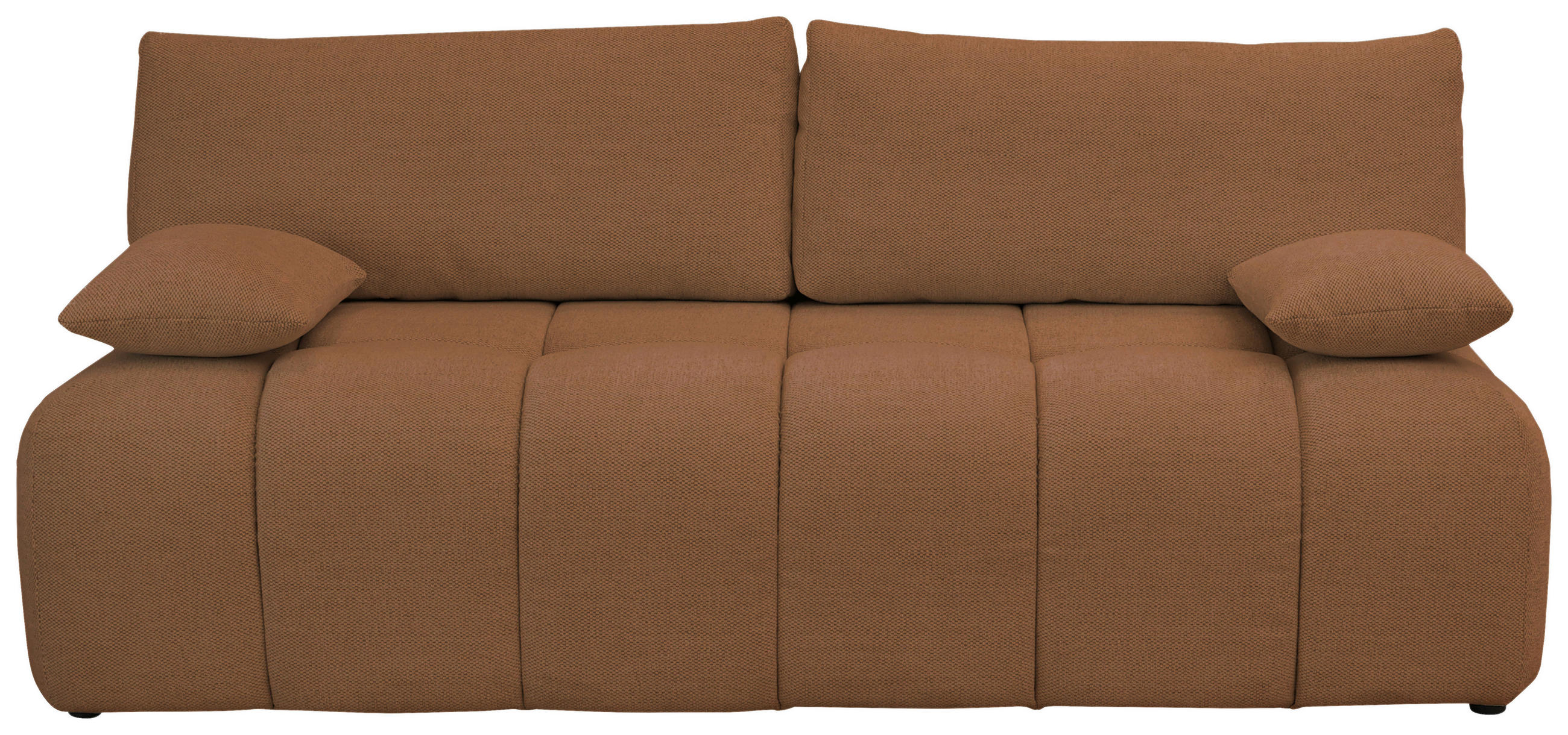 BOXSPRINGSOFA  mit Stoffauswahl, Liegefunktion, Schlafen auf Sitzhöhe, Rücken echt Chenille Rostfarben  - Rostfarben/Schwarz, MODERN, Kunststoff/Textil (210/72/105cm) - Cantus