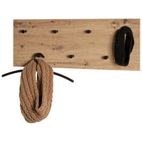 WANDGARDEROBE - Eichefarben/Schwarz, Holzwerkstoff/Metall (80/30/5cm)
