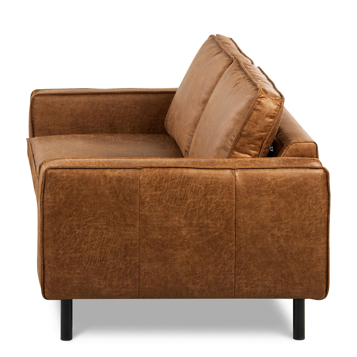 2-SITZER-SOFA  in Lederlook Echtleder Hellbraun Modern  - Hellbraun, Design, Leder/Textil (148/85/92cm) - Livetastic